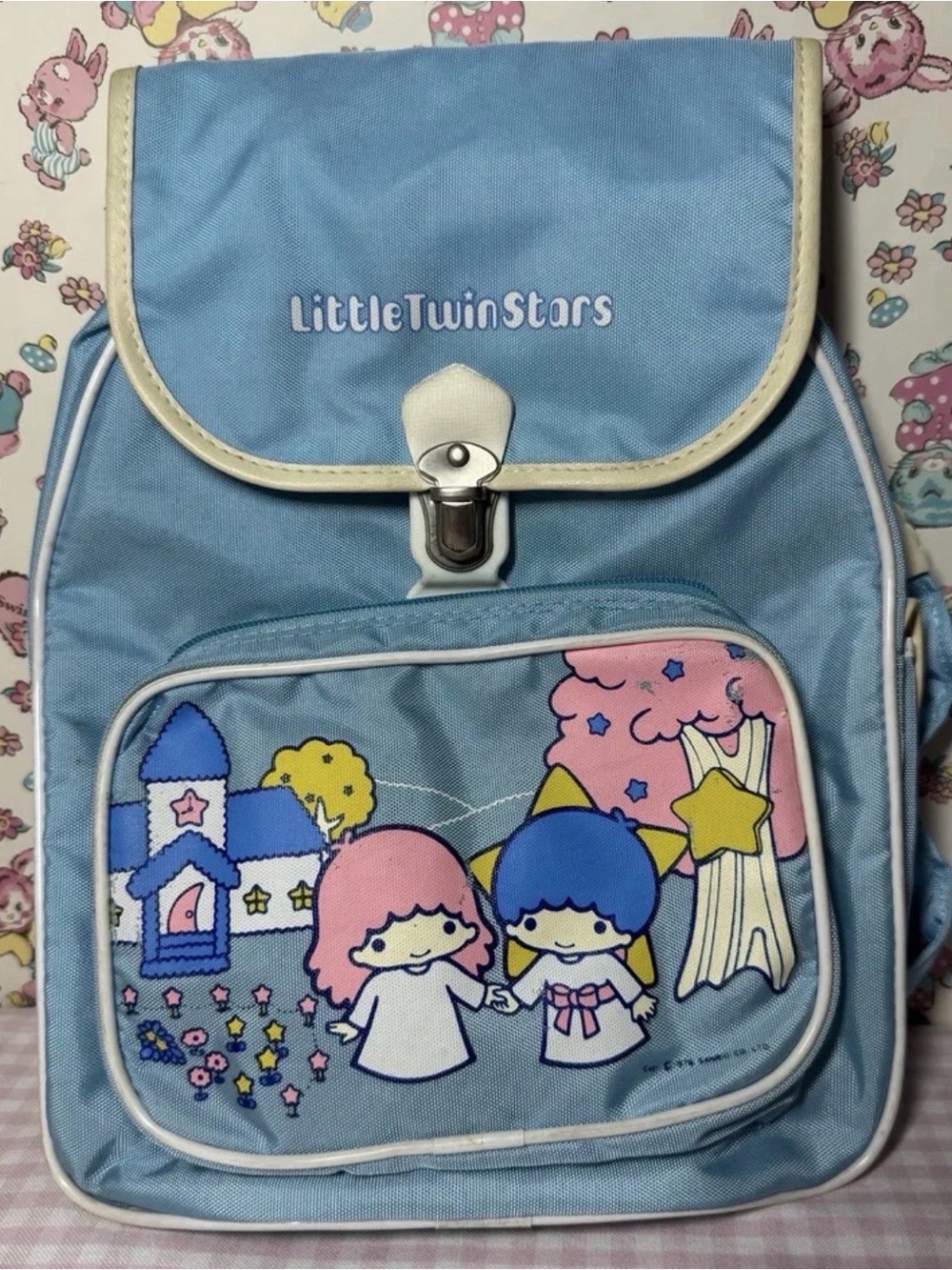Vintage Sanrio 1976 “Little Twin Stars” Blue Backpack!!!